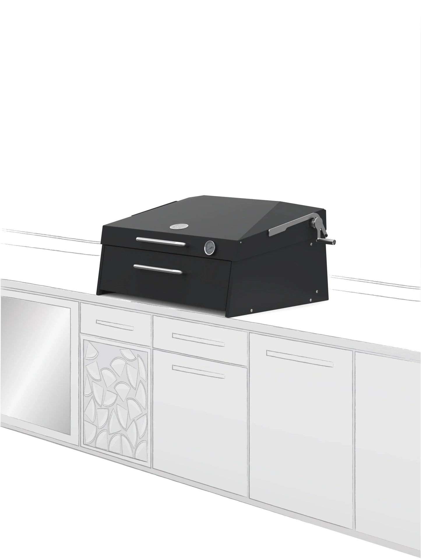 Premium Flamery Klein Asado Grill mit 50/50 Split Grill