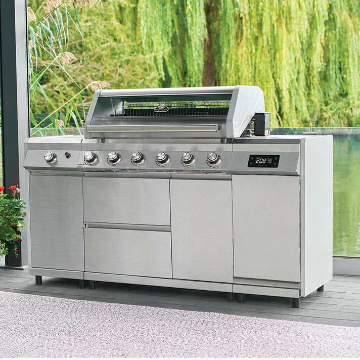 Premium Grillstream Islund 6 Brenner Hybrid Gas & Holzkohle Grill