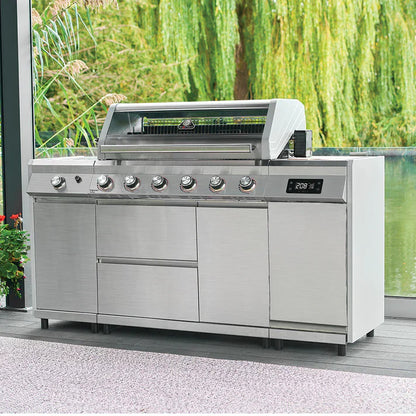 Premium Grillstream Islund 6 Brenner Hybrid Gas & Holzkohle Grill