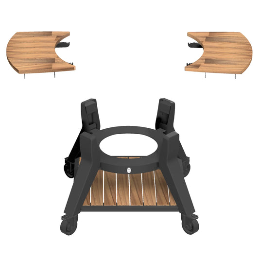 Wagen mit Acacia Shelves for V2 Max Kama Gear Kamado