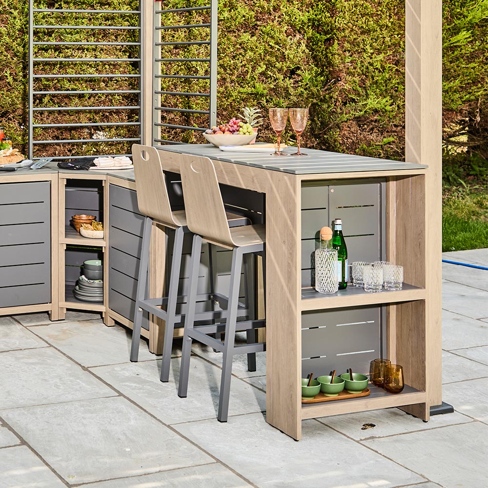 Sanctuary Birch Deluxe Outdoor Setchen Bar Table und Bar Stools