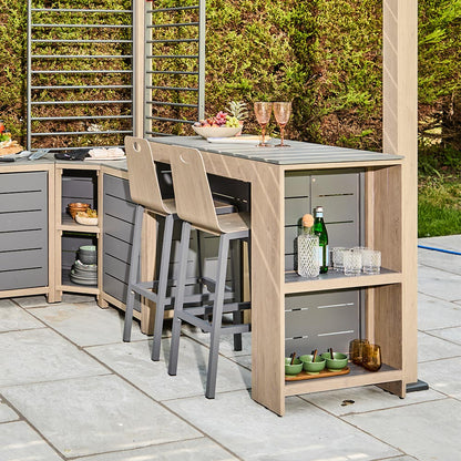 Sanctuary Birch Deluxe Outdoor Setchen Bar Table und Bar Stools