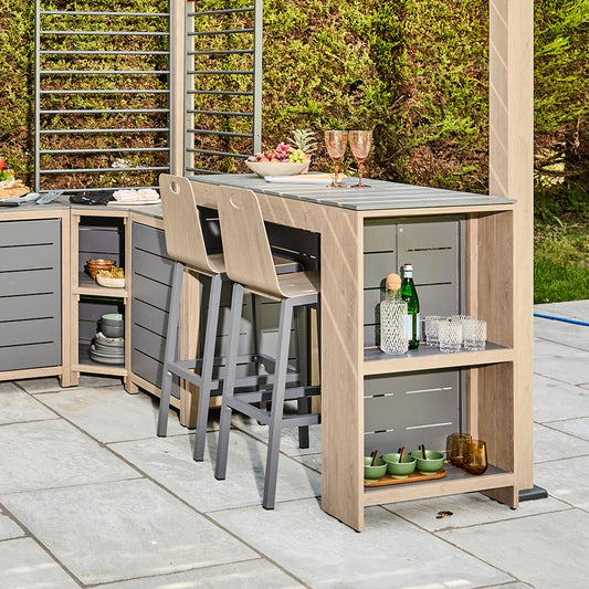 Sanctuary Birch Deluxe Outdoor Setchen Bar Table und Bar Stools