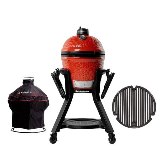 Kamado Joe Junior Celebration Pack mit Wheeled Cart, Sear Grate und Abdeckung