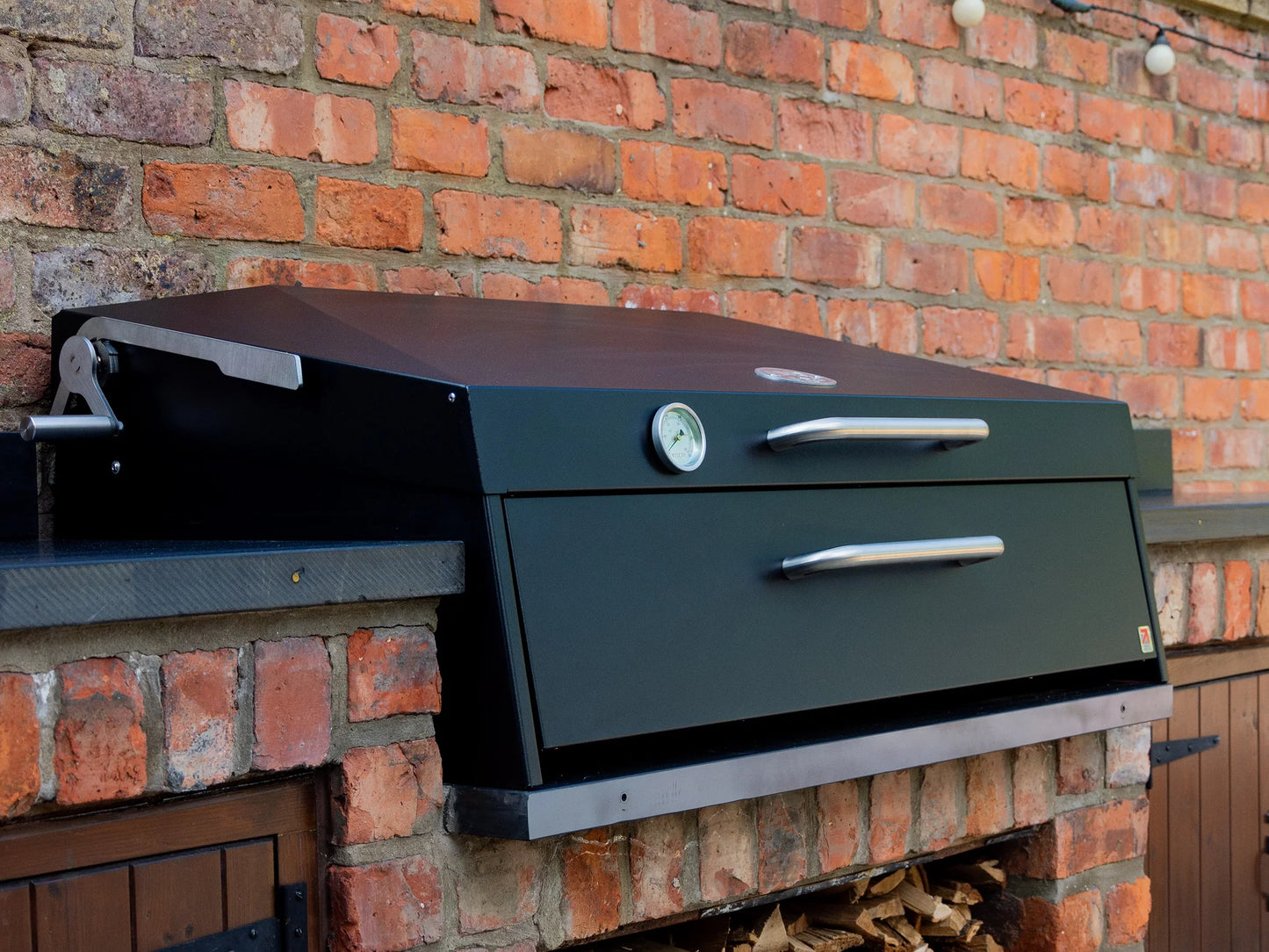 Premium Flamery Klein Asado Grill mit 50/50 Split Grill