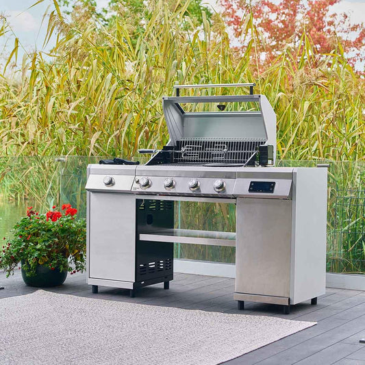 Premium Grillstream Islund 4 Brenner Hybrid Gas & Holzkohle Grill