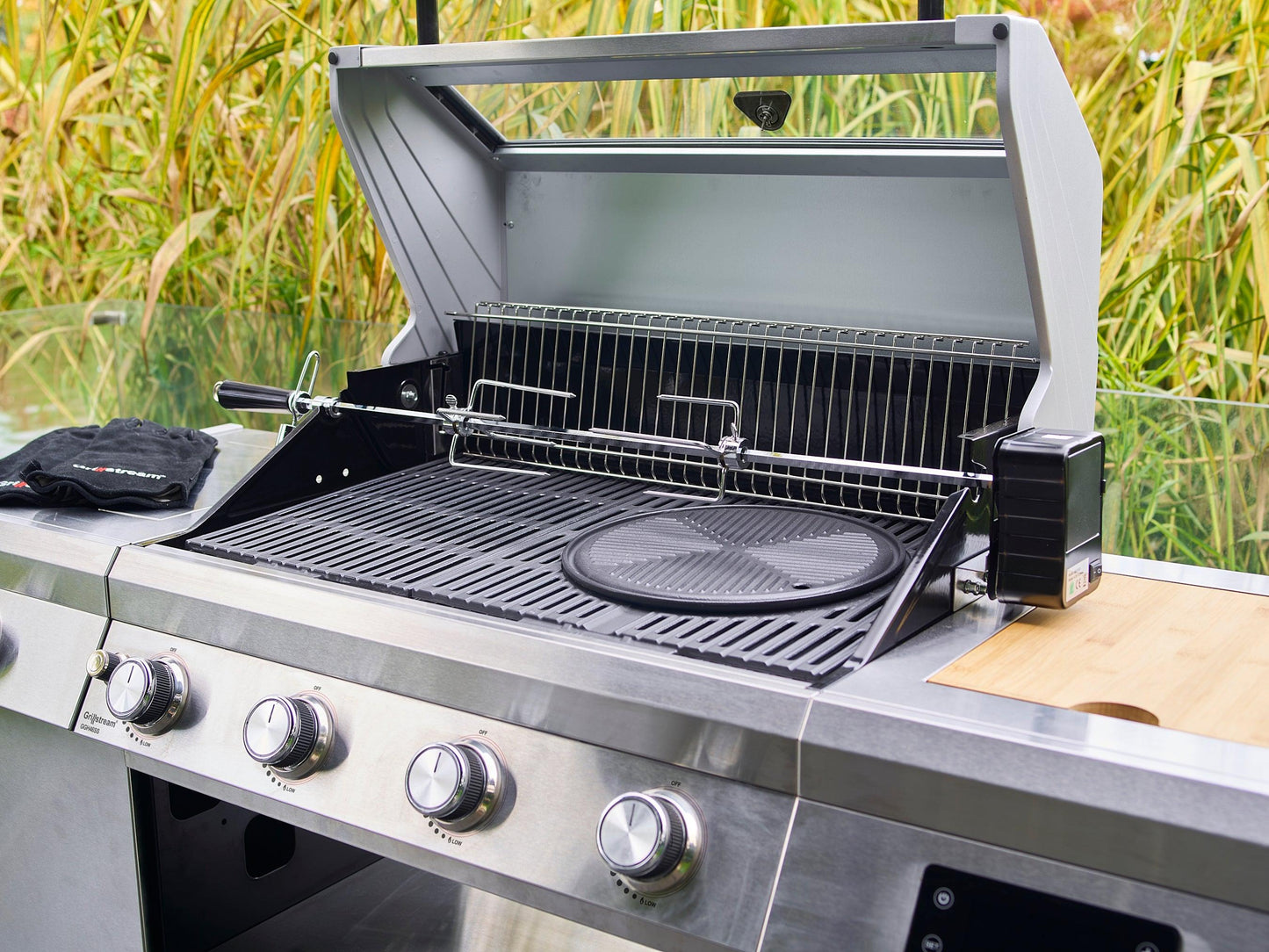 Premium Grillstream Islund 4 Brenner Hybrid Gas & Holzkohle Grill