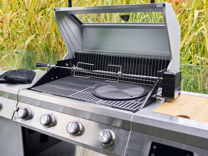 Premium Grillstream Islund 4 Brenner Hybrid Gas & Holzkohle Grill