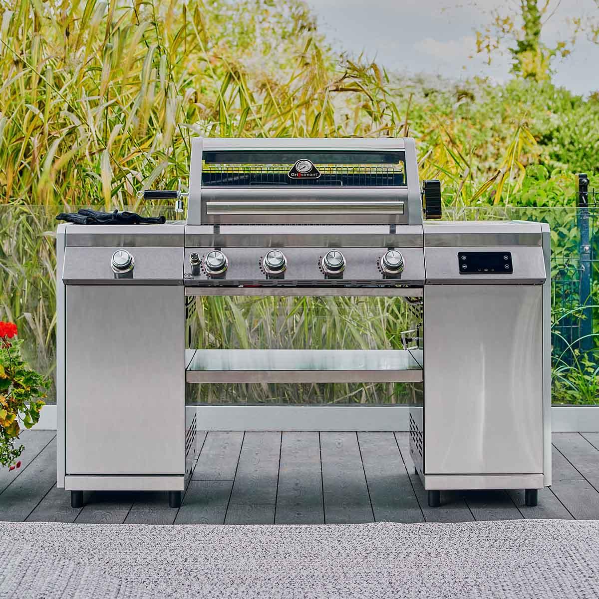Premium Grillstream Islund 4 Brenner Hybrid Gas & Holzkohle Grill