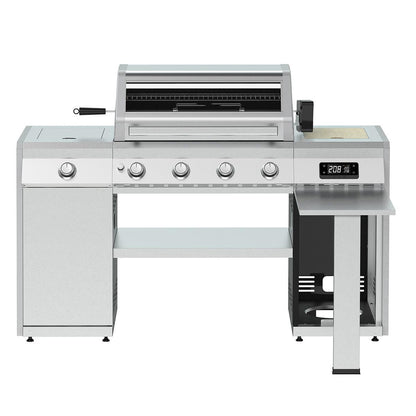 Premium Grillstream Islund 4 Brenner Hybrid Gas & Holzkohle Grill