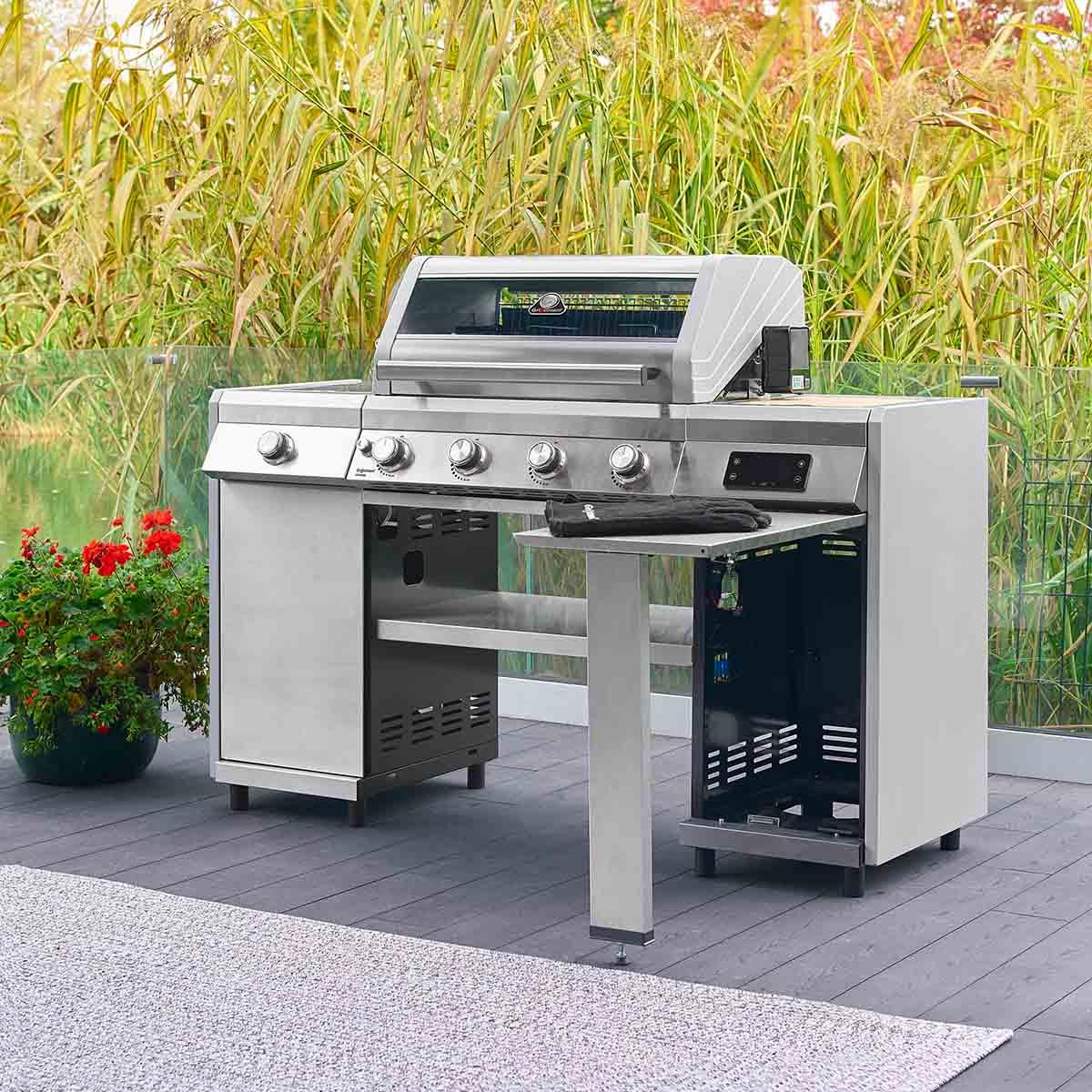 Premium Grillstream Islund 4 Brenner Hybrid Gas & Holzkohle Grill