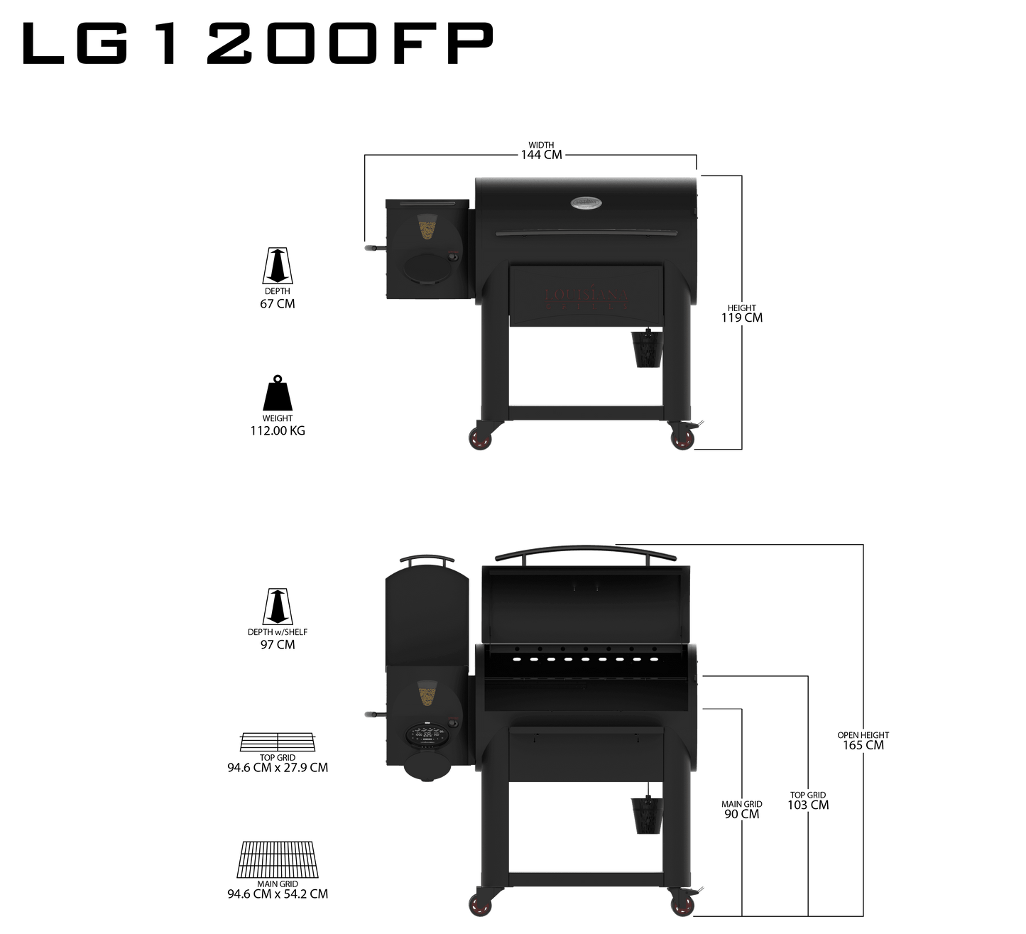 Premium Louisiana Grills Founders Series Premier 1200 Pellet Grill (LG1200FP) PLUS Abdeckung