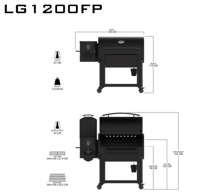 Premium Louisiana Grills Founders Series Premier 1200 Pellet Grill (LG1200FP) PLUS Abdeckung