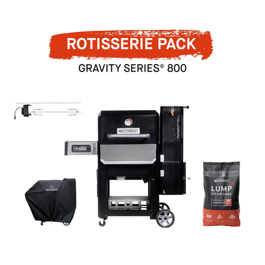 Premium Masterbuilt Gravity 800 Grillplatte Grill mit Rotisserie Pack