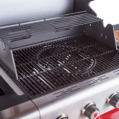 Premium Jupiter 4 Stainless Steel Hybrid Grill mit Abdeckung, Pizza Stone und Grillplatte